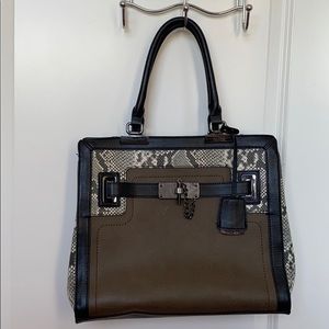 ALDO Large Snakeprint Purse Black Brown